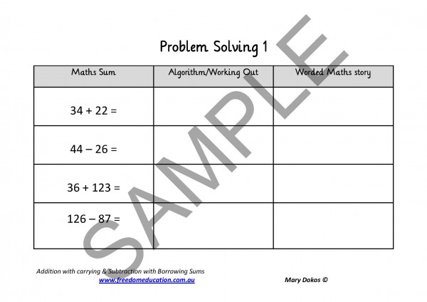 problem solving maths year 3